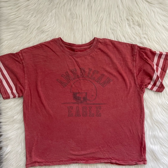 American Eagle Woodstock Football oversized cropped shirt Medium - Picture 9 of 9